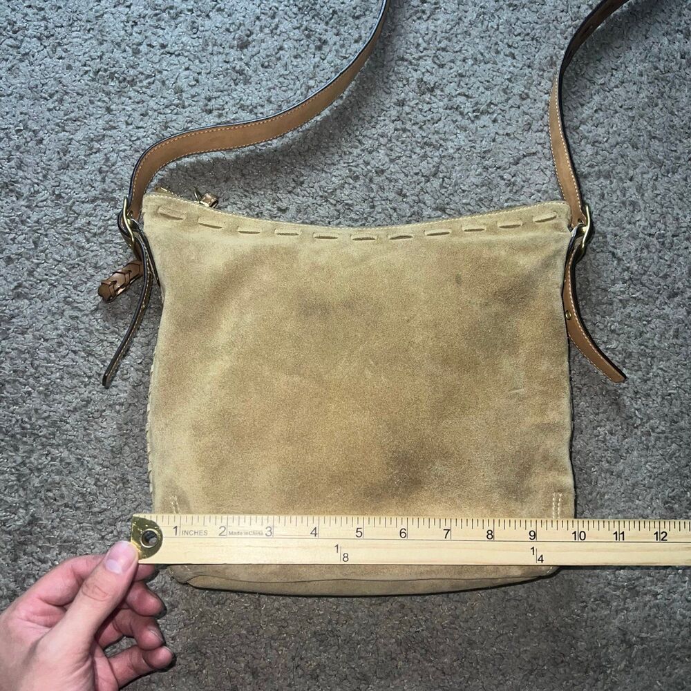 Ladies COACH Beige Tan Suede and Leather Shoulder Bag K3S-9112 VTG - Picture 6 of 7